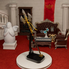 Royal Halberd replica — displayed upright on the vertical stand.