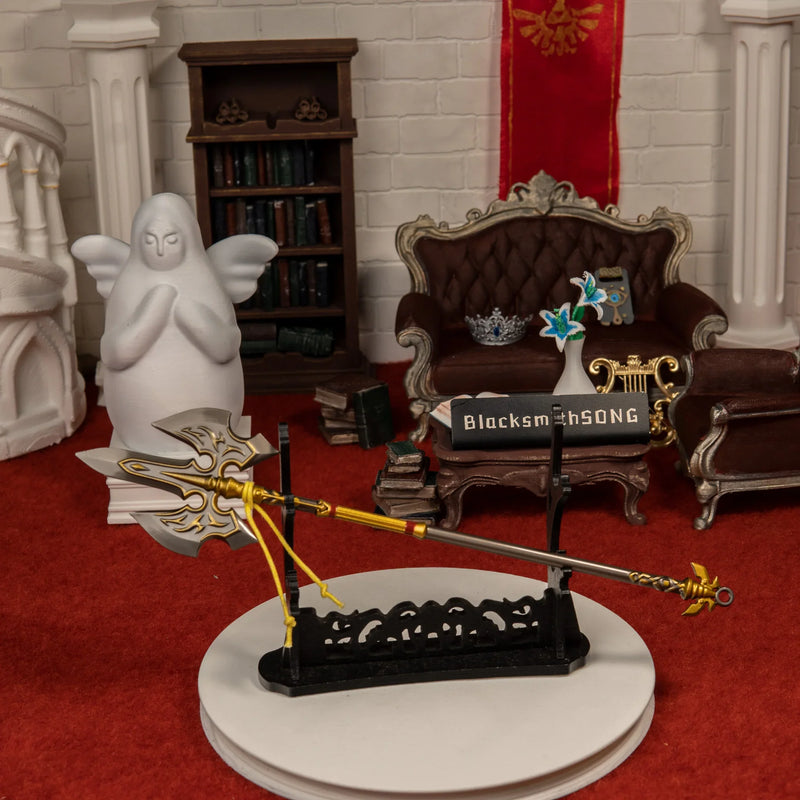 Royal Halberd replica — displayed on the large stand.