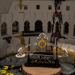 Savage Lynel Bow replica — displayed on the large stand.