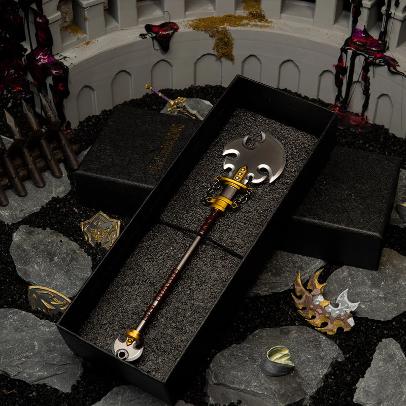 Savage Lynel Spear replica — in its foam-lined gift box.