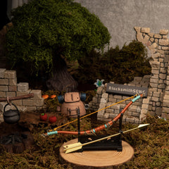 Traveler's Bow replica — displayed on the small stand.