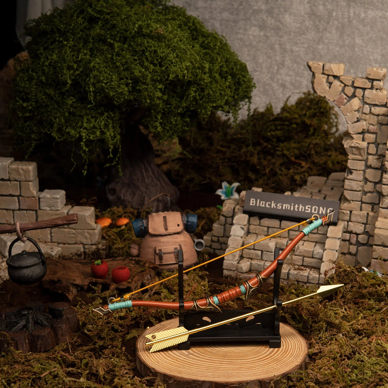 Traveler's Bow replica — displayed on the small stand.