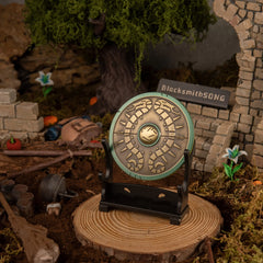 Traveler's Shield replica — displayed on the small stand.