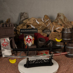 Windcleaver replica — large stand display, alternate angle in the diorama.