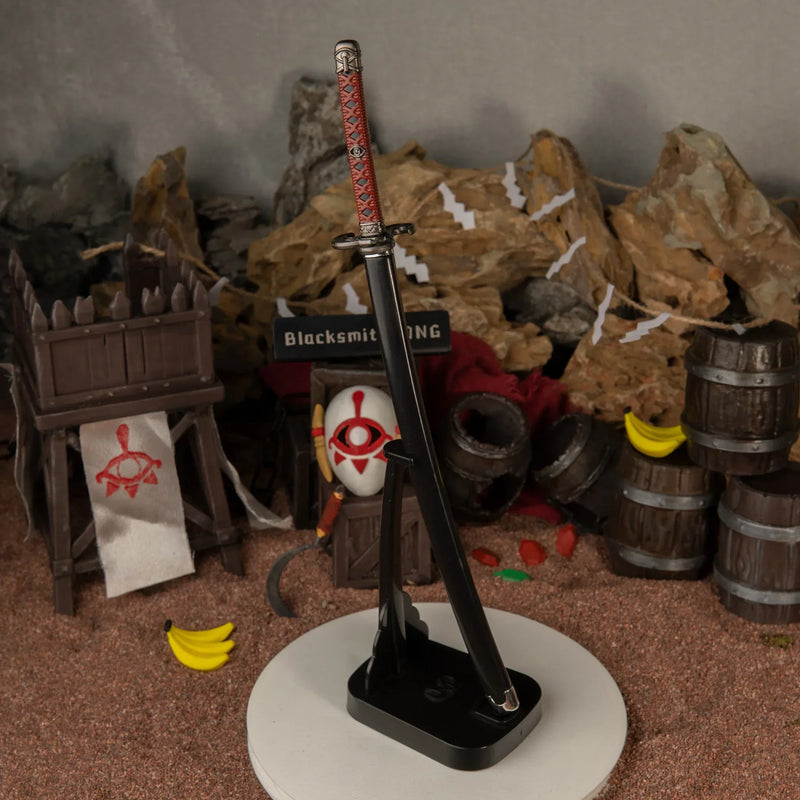 Windcleaver replica — displayed upright on the vertical stand.